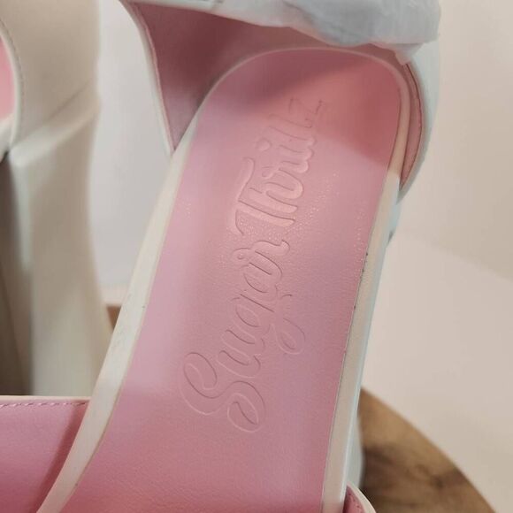 Dolls Kill - Sugar Thrillz Power Play Peep Toe Heels - Women's Size 9 Pistol 2 - Picture 6 of 9